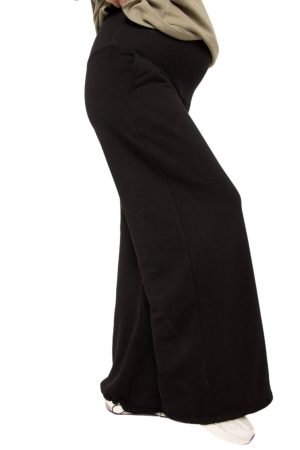 Брюки-палаццо для беременных 0883 футер-тринитка чёрный