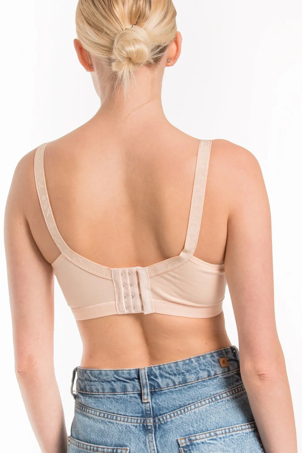 Бюстгальтер для беременных и кормящих 6058 хлопок кружевной, телесный — изображение 5
