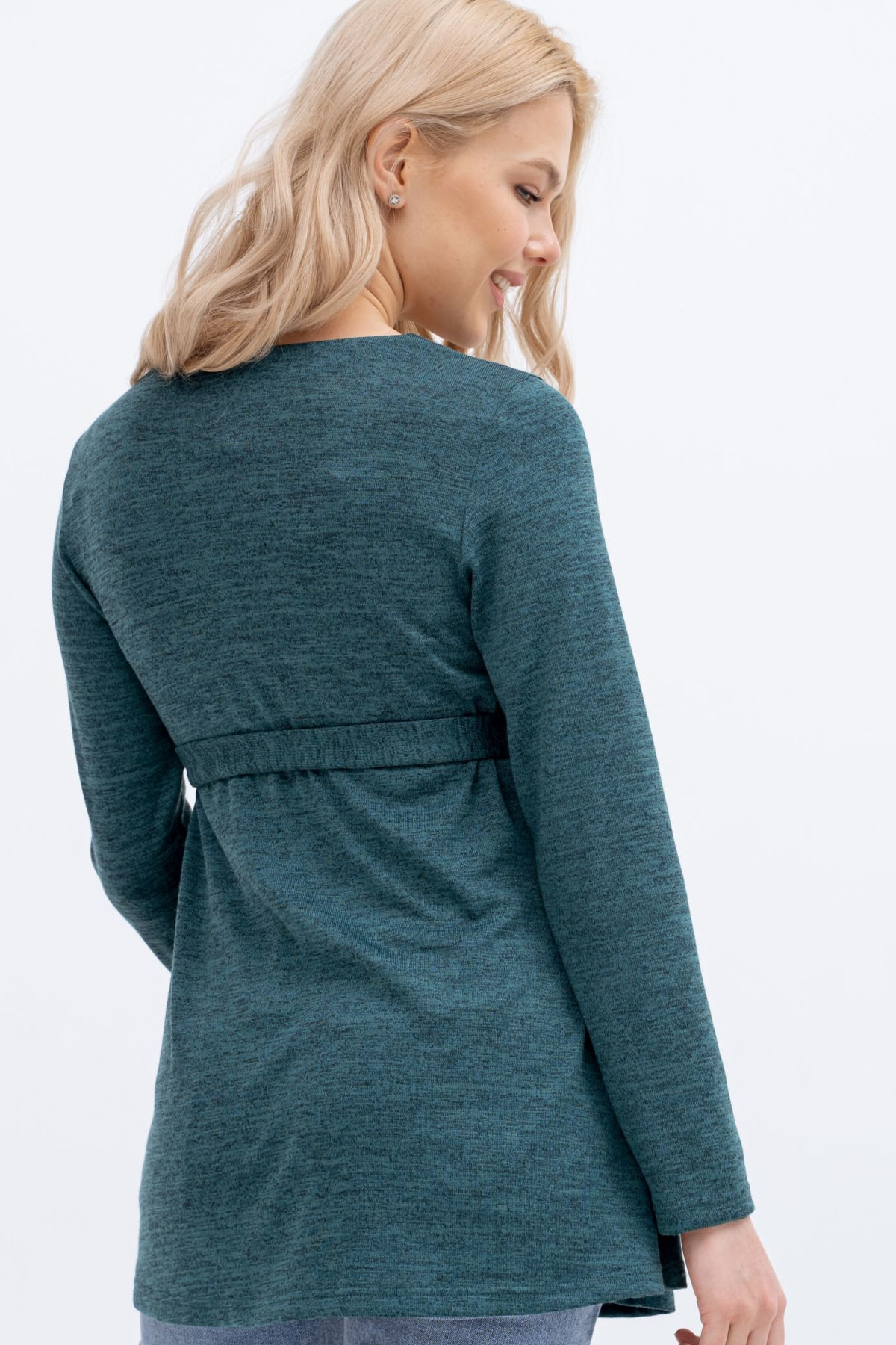 Блузка для беременных и кормящих мм334, изумруд/меланж — изображение 3