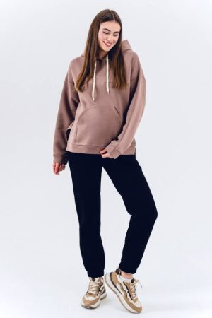 Брюки спорт для беременных 0791 футер-начёс чёрный