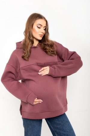 Толстовка для беременных и кормящих 0867 футер-начёс бордо