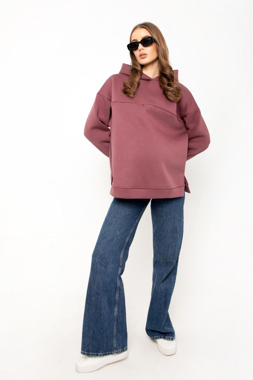 Толстовка для беременных и кормящих 0867 футер-начёс бордо — изображение 3
