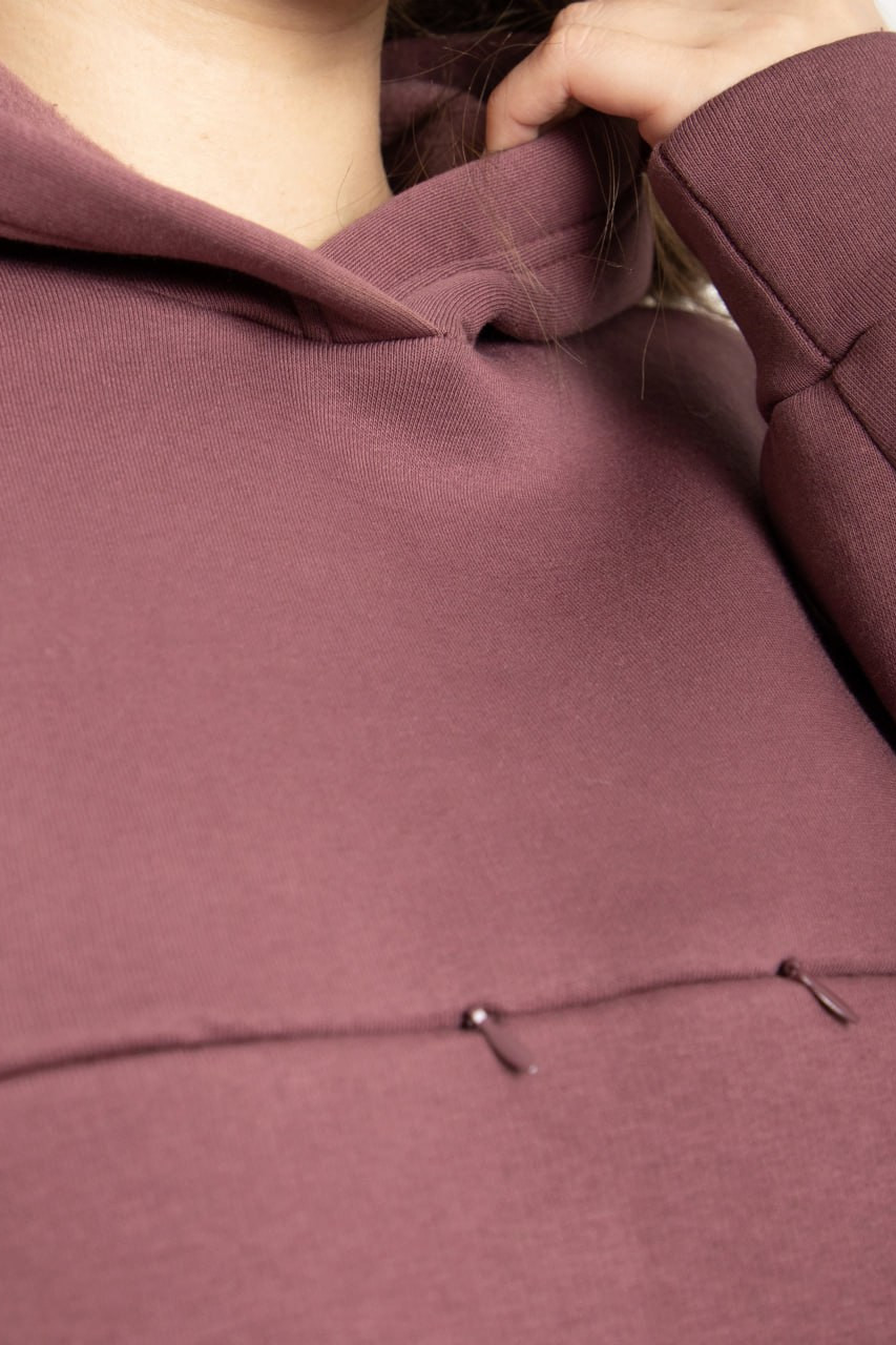 Толстовка для беременных и кормящих 0867 футер-начёс бордо — изображение 5