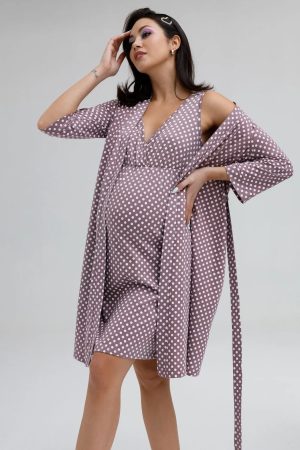 Комплект для роддома "Айрис" для беременных и кормящих; цвет: кофейный горох