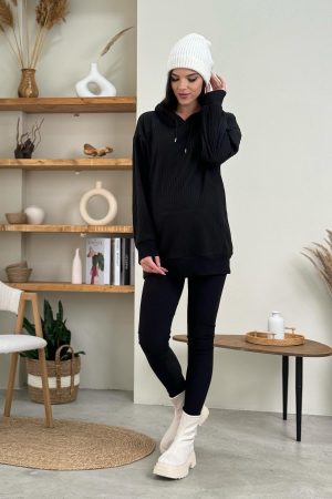 Костюм для беременных ст912 рубчик, чёрный