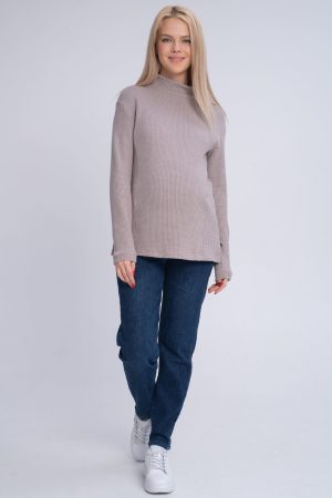 Джинсы-бойфренды для беременных 928-мех утепл. на меху, синий