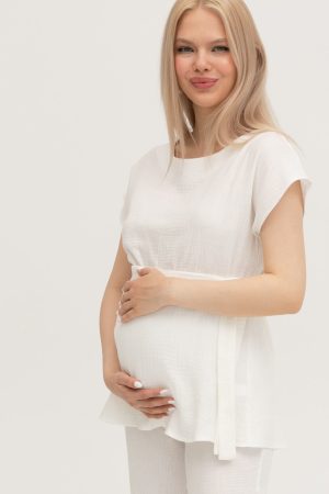 Туника для беременных мм333 муслин молочный
