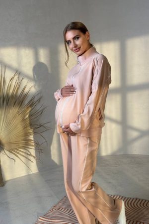 Костюм спорт. для беременных и кормящих VL8700 двунитка, пудра