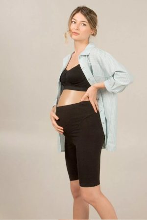 Велосипедки для беременных 3095 короткие, чёрный