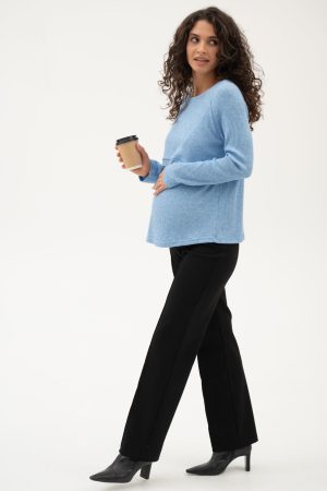 Брюки для беременных мм817 джерси со стрелками, чёрный