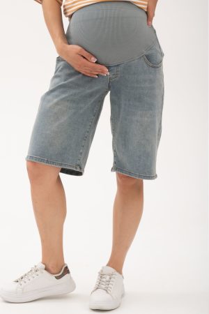 Шорты джинсовые для беременных Y607# летние, голубой