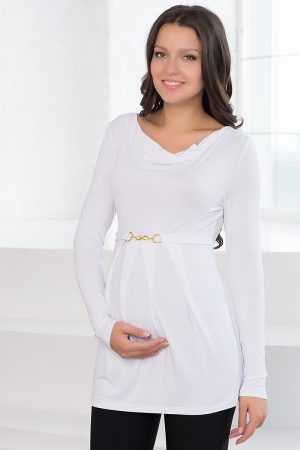 Блузон для беременных, цвет: белый