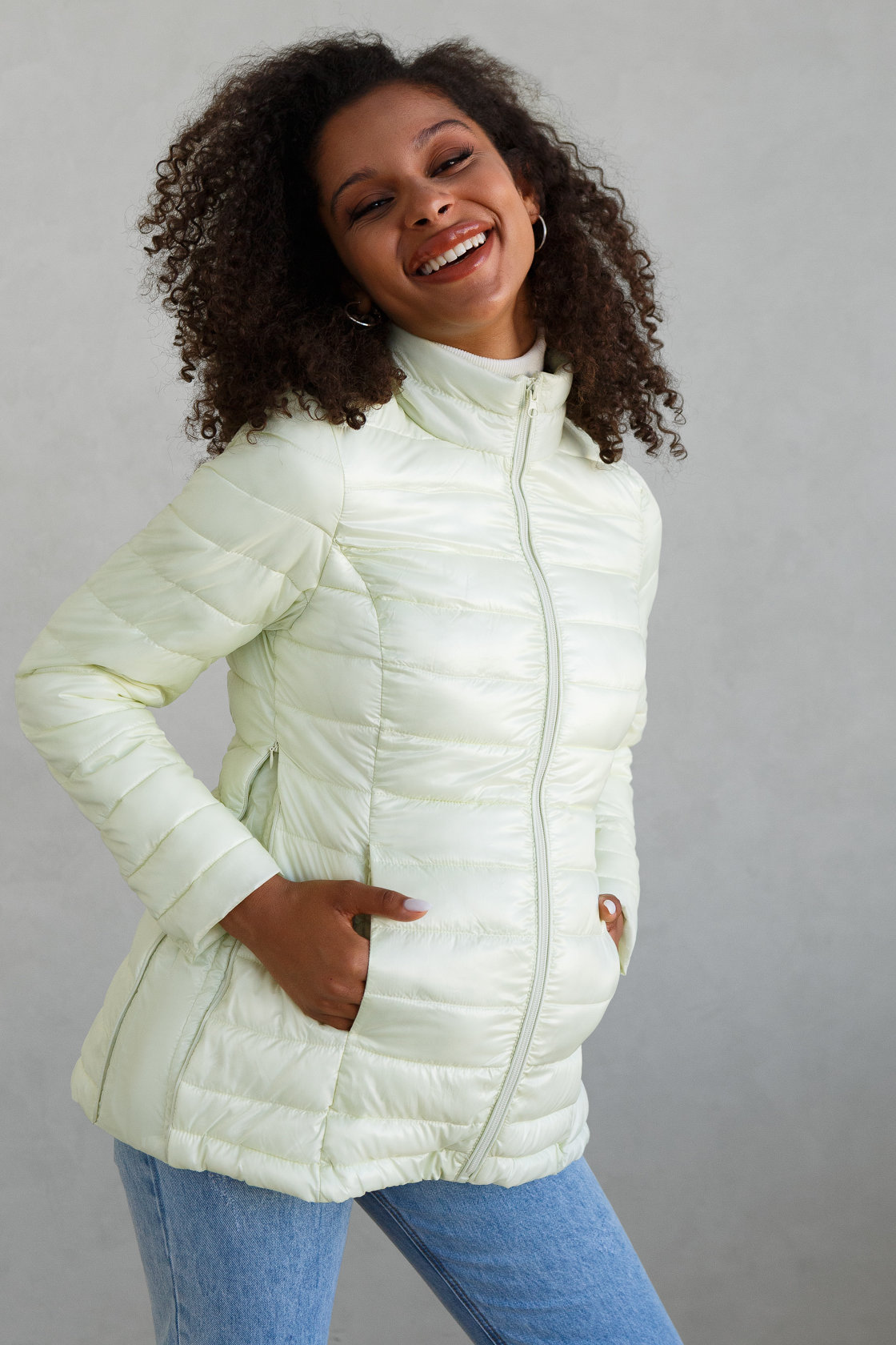 Куртка демис. 2в1 "Ультралайт" для беременных; цвет: лайм