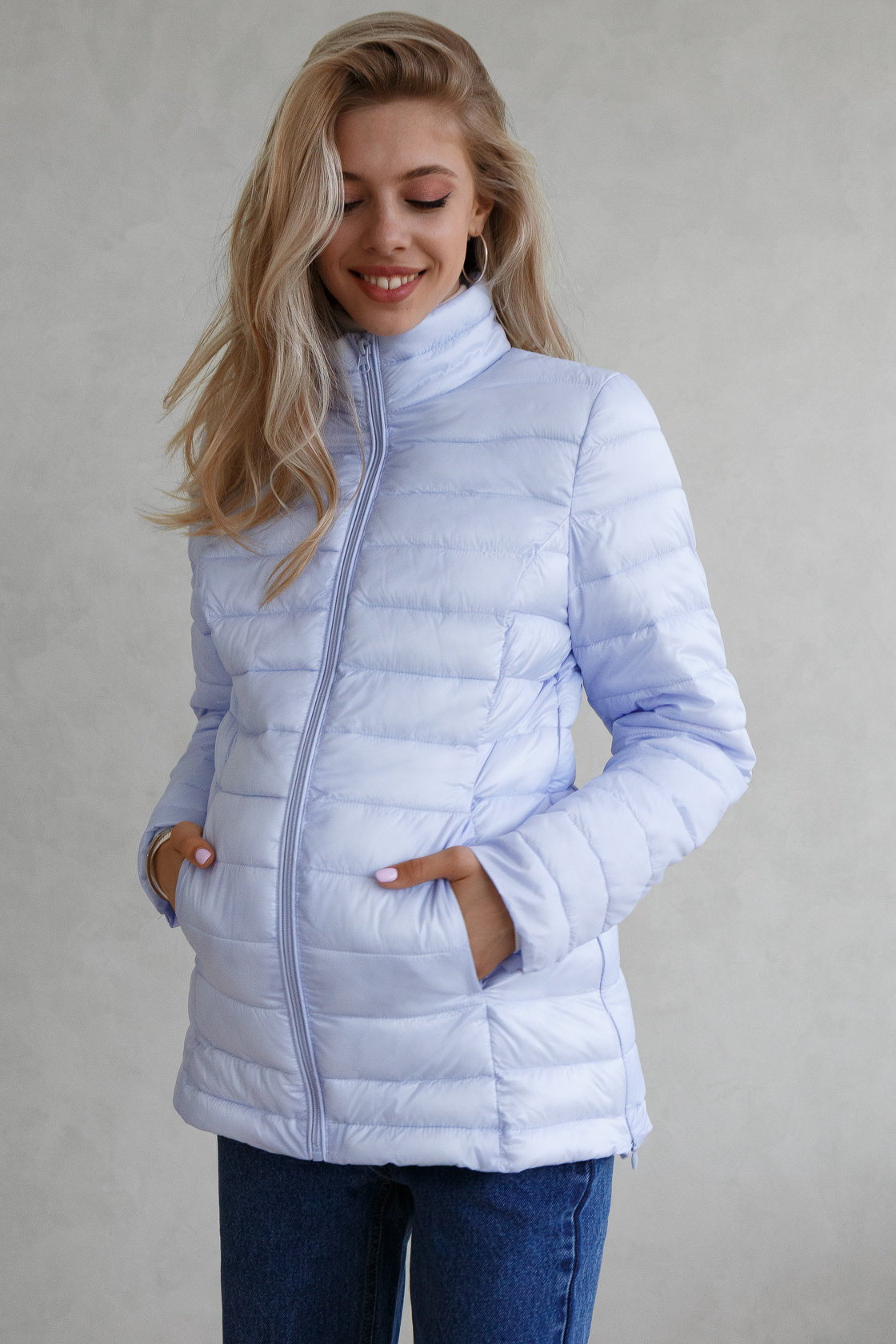 Куртка демис. 2в1 "Ультралайт" для беременных; цвет: голубой