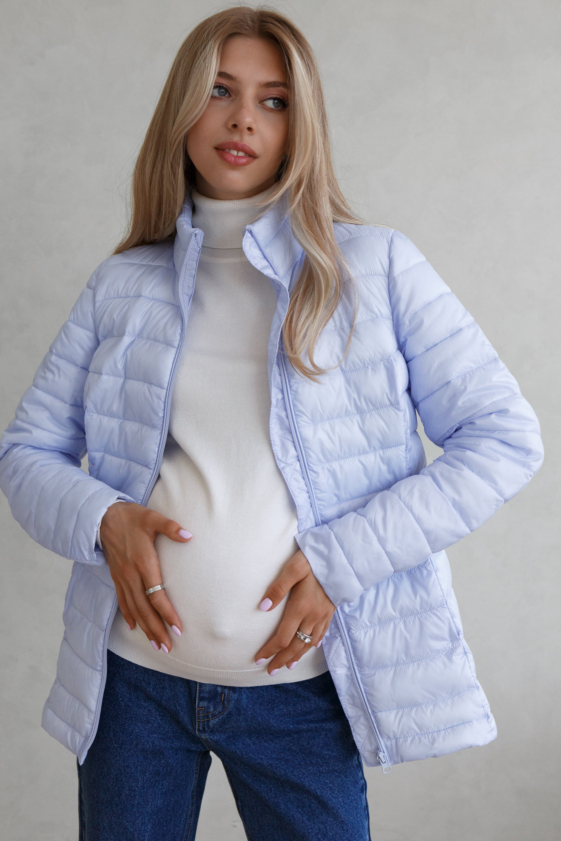 Куртка демис. 2в1 "Ультралайт" для беременных; цвет: голубой — изображение 6