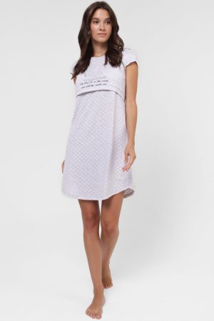 Ночная сорочка "Медина" для беременных и кормящих; цвет: серый