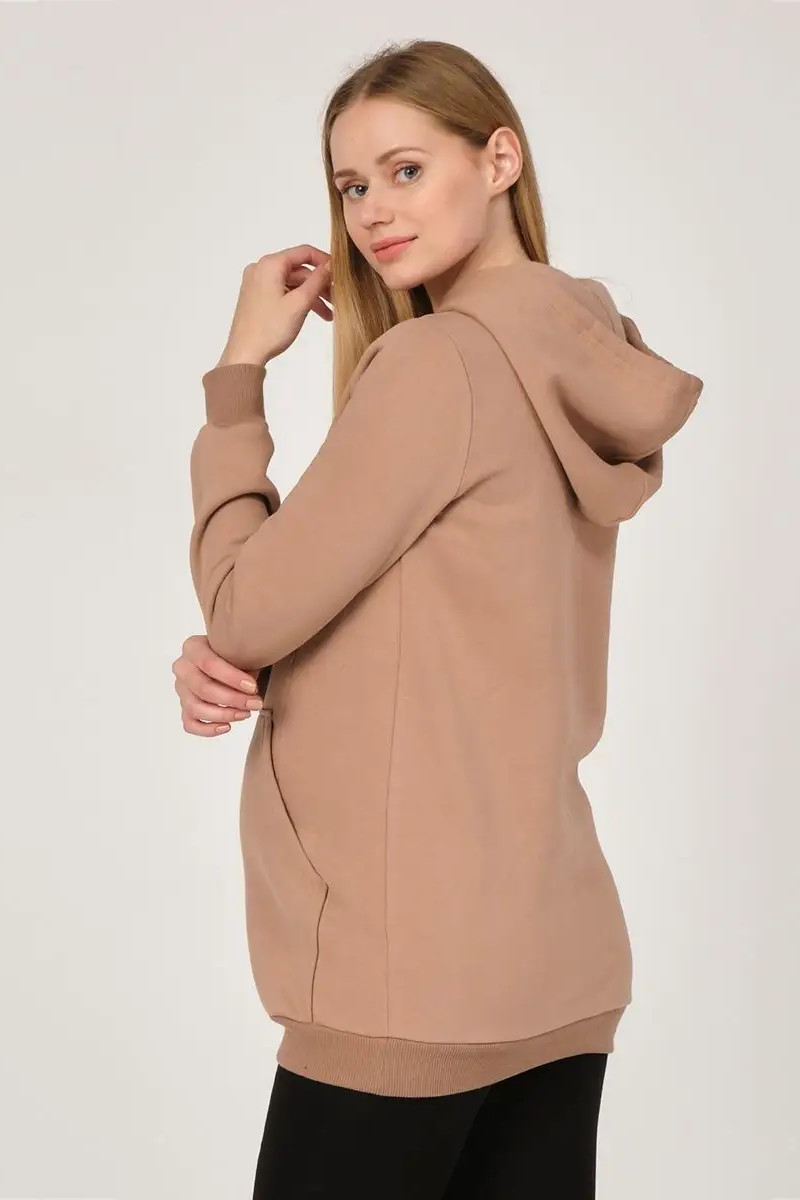 Джемпер для беременных и кормящих B7344 футер-начёс кофе — изображение 3