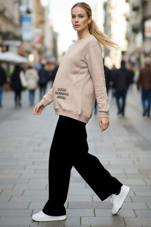 Брюки для беременных VL069-мех кашемир, чёрный