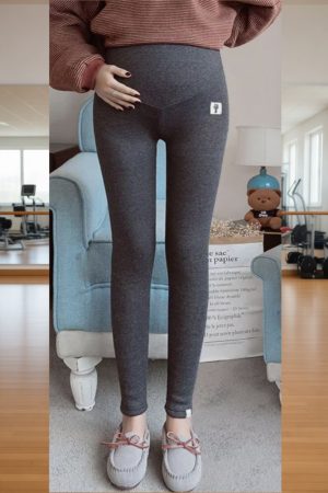 Леггинсы для беременных 0902-мех кашемир, серый