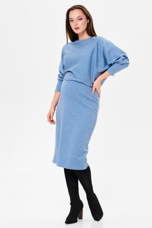 Костюм для беременных c юбкой арт.7102203 голубой