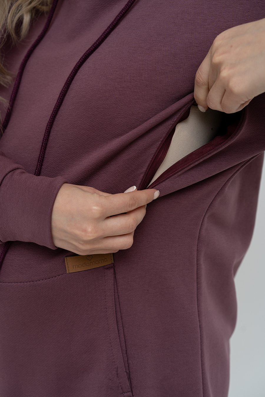 Джемпер для беременных и кормящих мм602 футер-тринитка лиловый — изображение 2