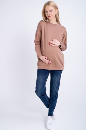 Джинсы-бойфренды для беременных 8011-дм, синий