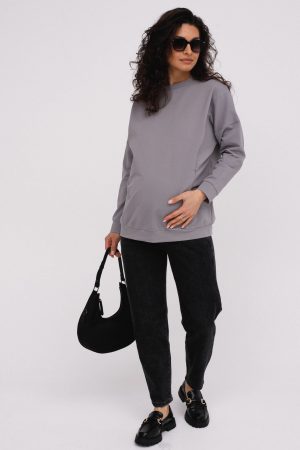 Джинсы-бойфренды для беременных 6166-дм, чёрный