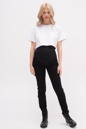 Джинсы-мом для беременных KA265-дм, чёрный