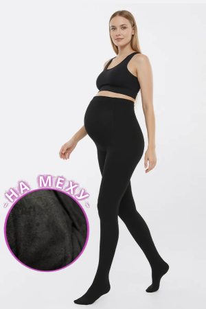 Колготки для беременных 8865 на тонком меху черный