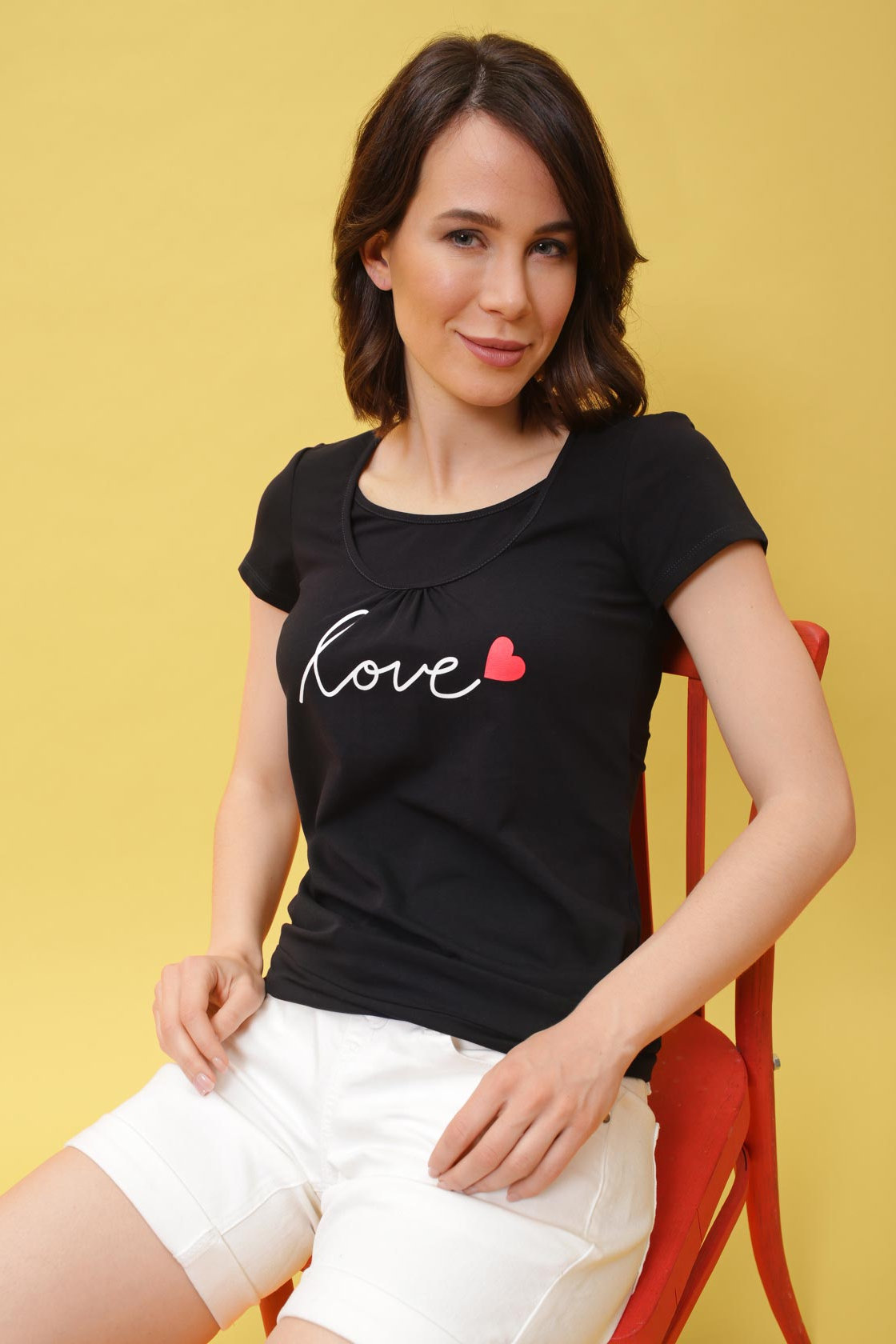 Футболка "Агна" для беременных и кормящих; цвет: синий — изображение 5