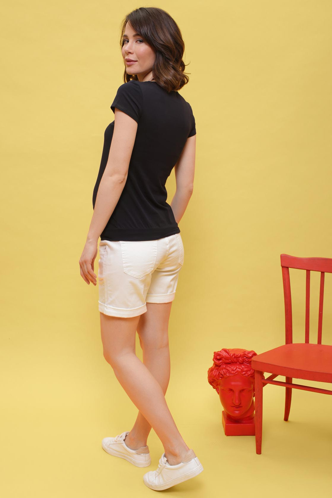 Футболка "Агна" для беременных и кормящих; цвет: синий — изображение 3