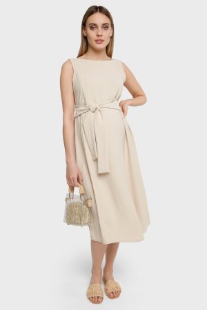 Платье "Шарлотта" для беременных и кормящих; цвет: бежевый