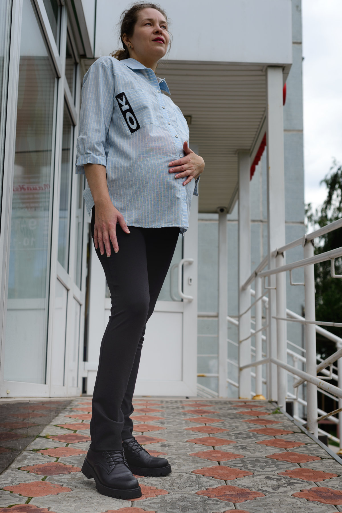 Брюки для беременных ст803-хл лёгкие трикотажные, чёрный