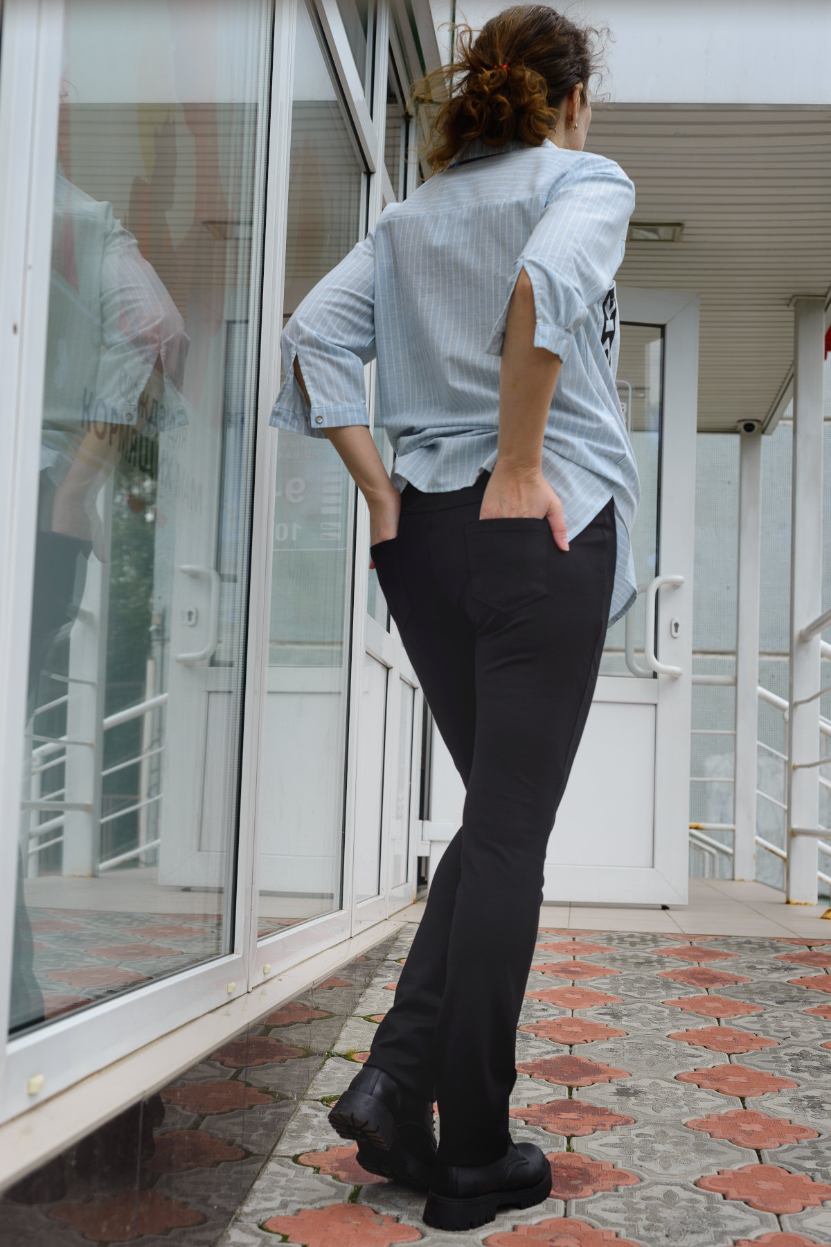 Брюки для беременных ст803-хл лёгкие трикотажные, чёрный — изображение 3