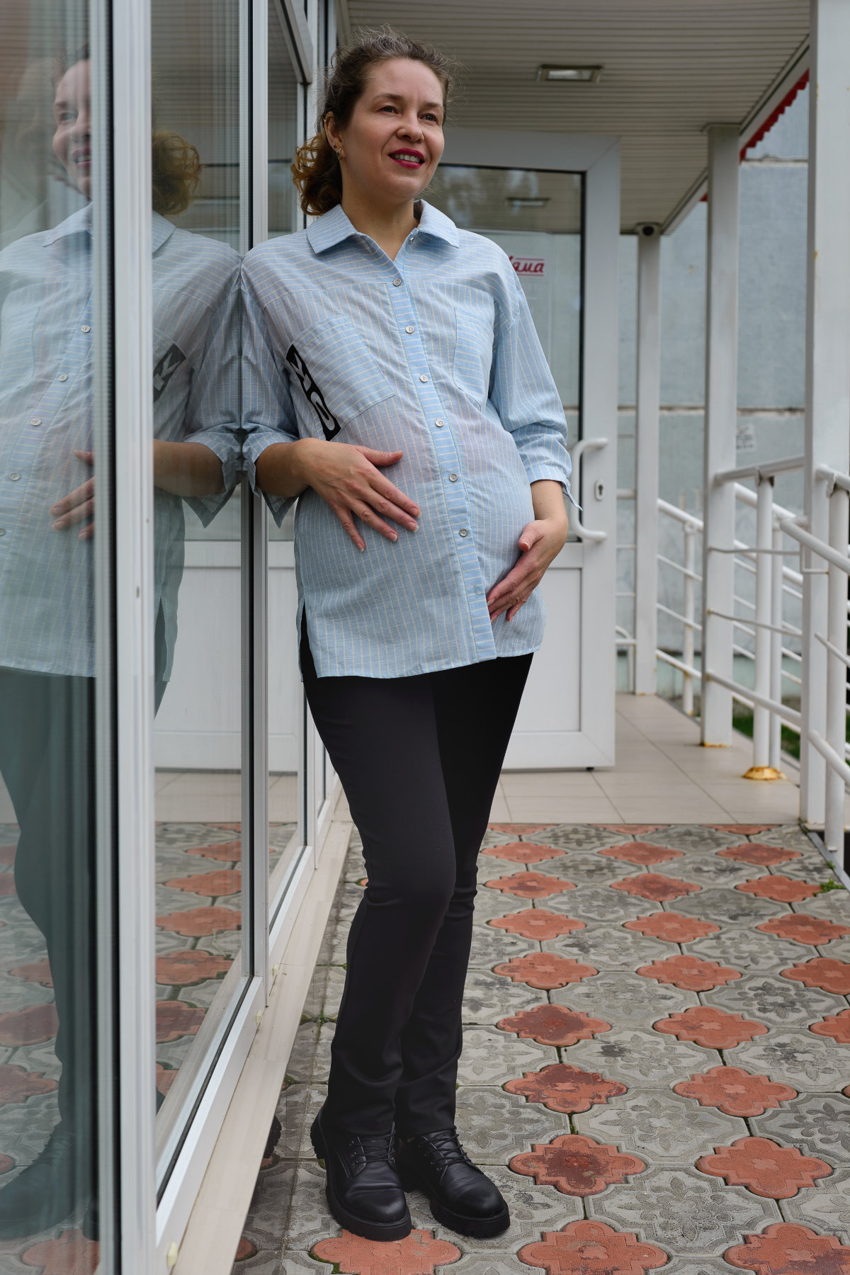 Брюки для беременных ст803-хл лёгкие трикотажные, чёрный — изображение 6