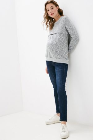 Джинсы-скини для беременных L639-дм, т.синий