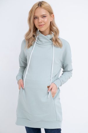 Джемпер для беременных и кормящих мм602 футер-тринитка ментол