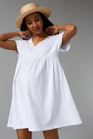 Платье "Вербена" для беременных; цвет: белый