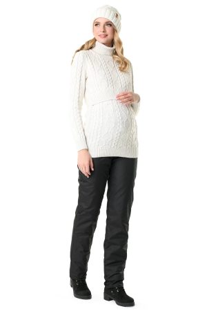 Брюки утепл. "Пайпер" для беременных; цвет: черный