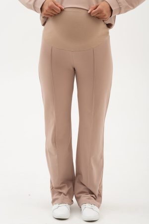 Брюки для беременных мм817 двунитка со стрелками, бежевый