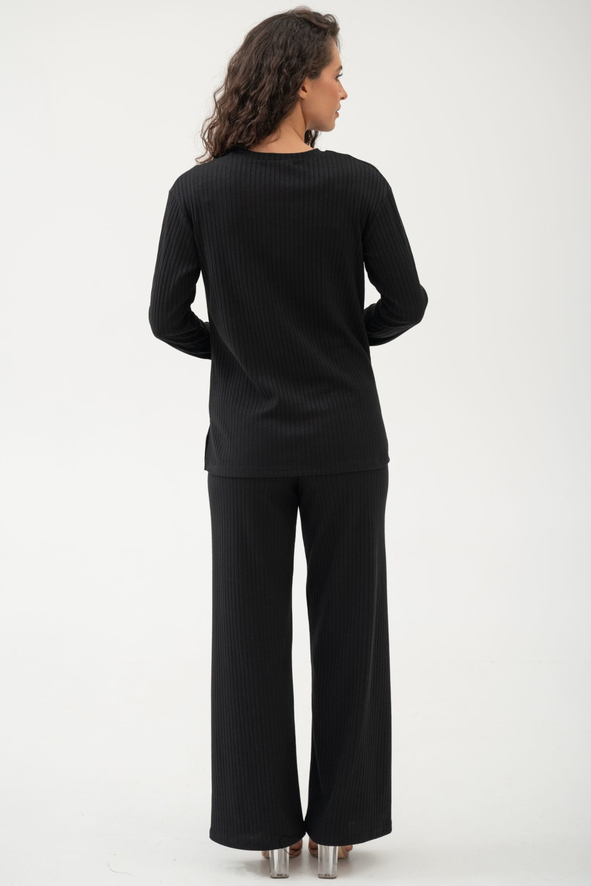 Костюм для беременных мм910 джемпер и брюки лапша чёрный — изображение 5