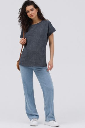 Джинсы-палаццо для беременных S-81#, св.деним