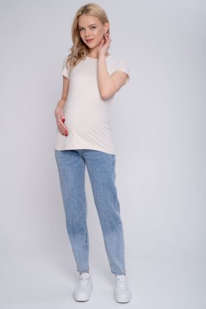 Джинсы-бойфренды для беременных 0915-дм, св.деним