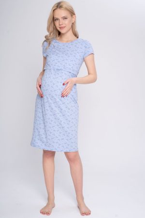 Платье для беременных и кормящих мм505 домашнее, сирен/бабочки