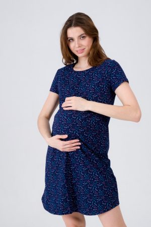 Платье домашнее для беременных и кормящих 8.105 стрелы на синем