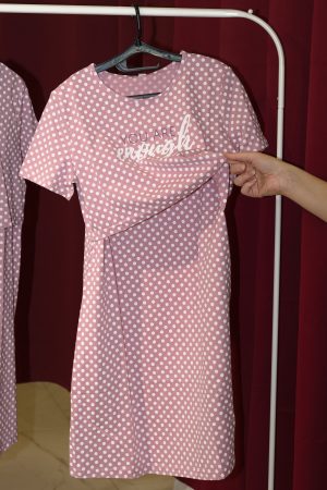 Ночная сорочка "Медина" для беременных и кормящих; цвет: пудровый