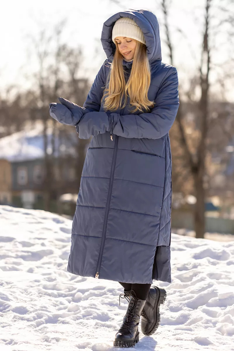 Пуховик зимн. 2в1 7КЛ009-10304 для беременных антрацит