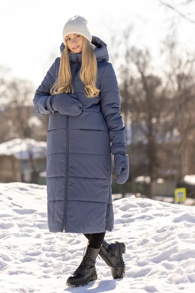 Пуховик зимн. 2в1 7КЛ009-10304 для беременных антрацит — изображение 4