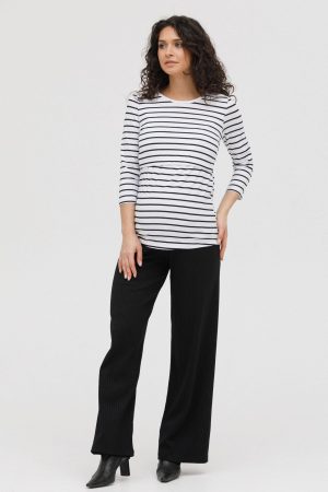 Брюки для беременных мм816 лапша чёрный