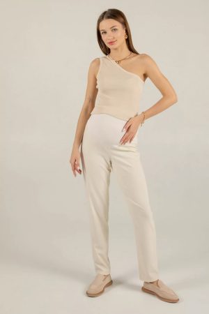 Брюки для беременных 3346 с высокой спинкой, молоко